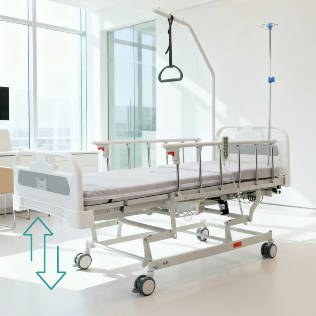 Łóżko szpitalne elektryczne z regulacją wysokości