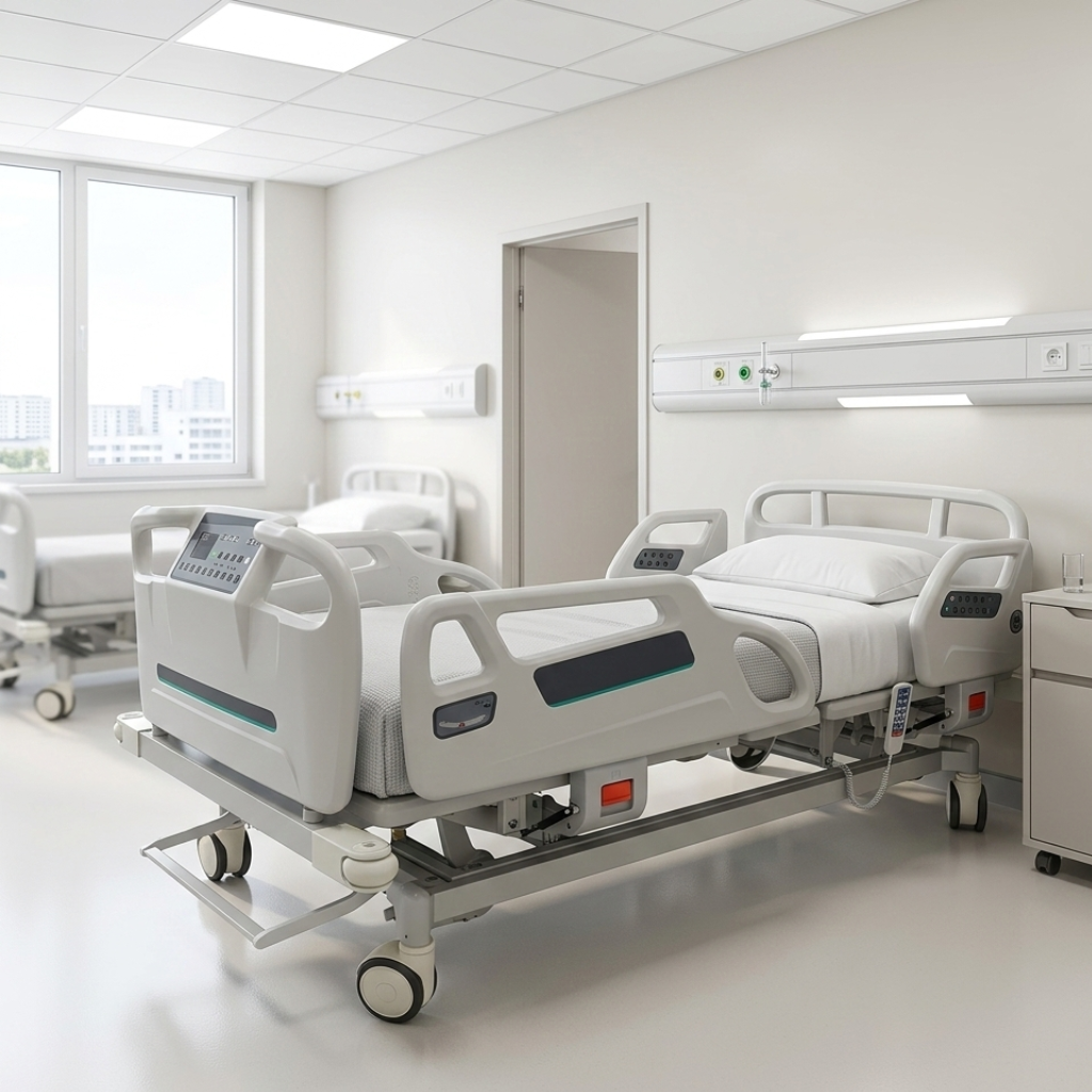 Łóżko szpitalne Acti Med Flex 1 na sali szpitalnej