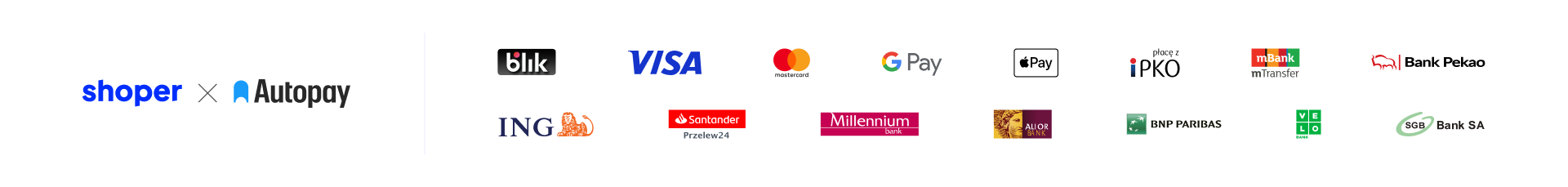 Dostępne metody płatności Autopay